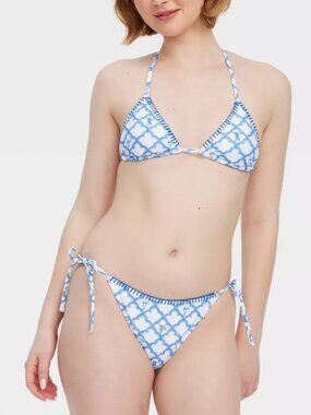 NWT Roller Rabbit x Target Geo Trellis/Floral Vine Reversible Bikini Bottom - L